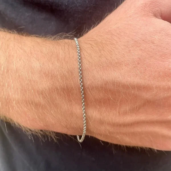 Mens Bracelet 2pcs Bracelets Set with Box Chain & Cuban Link, Stainless Steel Jewelry Gifts for Men - Dad, Boyfriend, Husband. 3