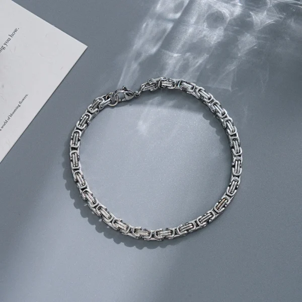 Newest 316L Stainless Steel Bracelet Men Women Wholelsale Wristband 4mm Gold Color Male Hand Chain Link Bracelet Hip Hop Jewelry 5