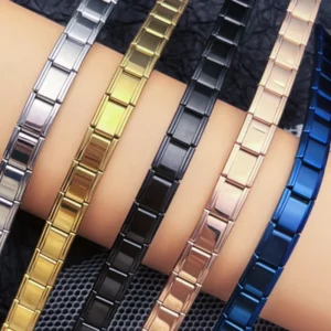 Italian Elastic Charm Bracelet 9mm Width Stainless Steel Bangle Fashion Women's Jewelry DIY Making Wholesale 1