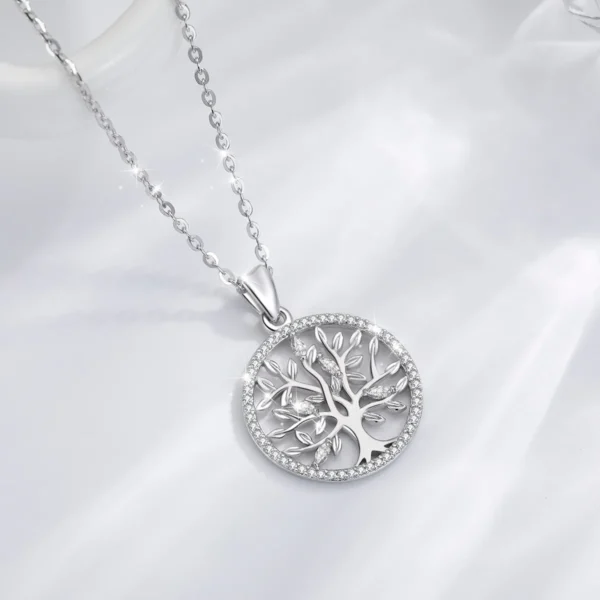 EUDORA 925 Sterling Silver Tree of Life Necklace Oak Tree CZ Pendant Nature Jewelry Bride Birthday Party Best Gift for Women 401 3