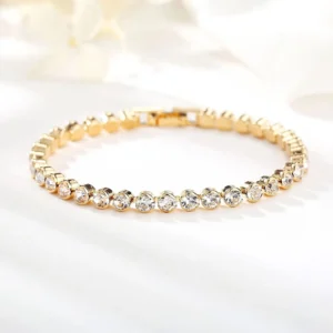 Luxury Crystal Tennis Bracelets For Women Wedding Gift Gold Silver Color Metal Roman Chain Bracelets Bangles Jewelry 1