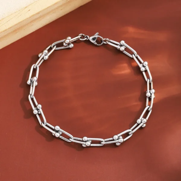 Fashion Charm U-Shaped Bracelet For Women Men Stainless Steel 18K Gold Plated Chain Unisex Jewelry Gift daily wear 3
