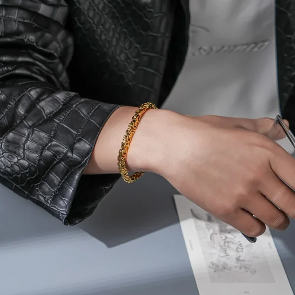 Newest 316L Stainless Steel Bracelet Men Women Wholelsale Wristband 4mm Gold Color Male Hand Chain Link Bracelet Hip Hop Jewelry 6