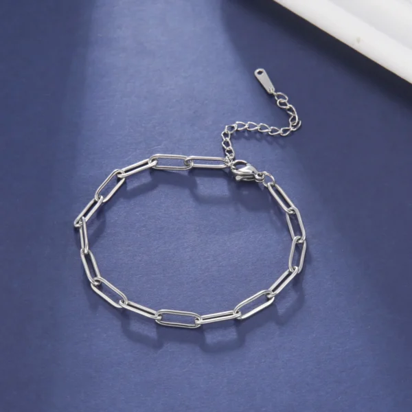 Skyrim Friendship Paperclip Link Chain Men Women Girls Stainless Steel Gold Color Bracelets Minimalist Jewelry Valentine Gift 2