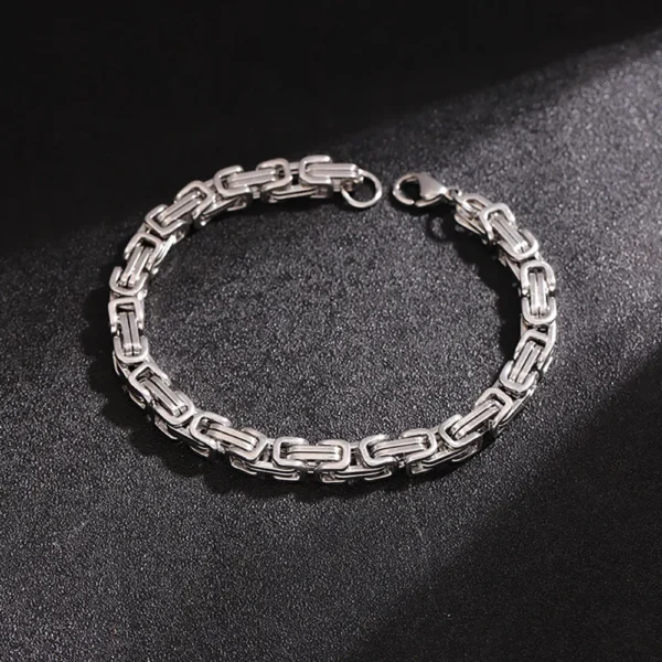 Newest 316L Stainless Steel Bracelet Men Women Wholelsale Wristband 4mm Gold Color Male Hand Chain Link Bracelet Hip Hop Jewelry 3