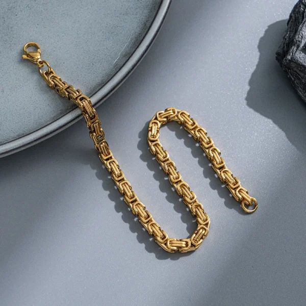 Newest 316L Stainless Steel Bracelet Men Women Wholelsale Wristband 4mm Gold Color Male Hand Chain Link Bracelet Hip Hop Jewelry 4